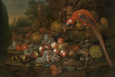 Still Life with Fruits and a Parrot by William Sartorius